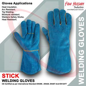 Guantes de trabajo de cuero dividido de piel de vaca de la mejor calidad 2024, guantes de seguridad de soldadura para uso diario y al aire libre, superventas en Pakistán - Product Image 2
