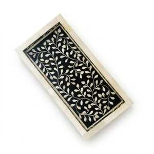 Exclusive Handmade Bone Inlay Round Coffee Table Accent <b>storage</b> <b>Tray</b> with Timeless Mosaic Craftsmanship for Elegant Home - Product Image 4
