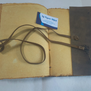 Handmade Pure Leather <b>Journal</b> with Key Deckle Edge Vintage Paper Premium Quality Leather Notebook Antique <b>Writing</b> Diary - Product Image 4