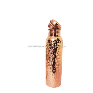 High Quality Hammered <b>Copper</b> <b>Water</b> <b>Bottle</b> for Drinking Use Latest Model Wholesale Price for Office Use - Product Image 1