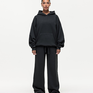 Custom Logo Workout Blank <b>Cropped</b> Hoodie Tracksuit Women Crop Top Hoodie and <b>Joggers</b> 2 Piece Set for Women - Product Image 6