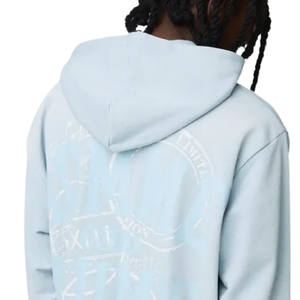 Sudadera con capucha para hombre, personalizada, de corte holgado, con cremallera, gráfico tonal en la espalda, frente liso, capucha sin cordón, estilo streetwear relajado, Lanisters - Product Image 4