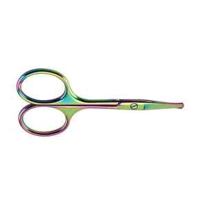 Mini ciseaux de beauté en acier inoxydable de haute qualité pour sourcils et poils du nez, affûtés, finition polie, plaqués or, marque privée - Product Image 2