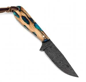 Handcrafted Patterned Steel <b>Craft</b> <b>Tool</b> Turquoise Resin Handle Executive Display Piece - Product Image 2