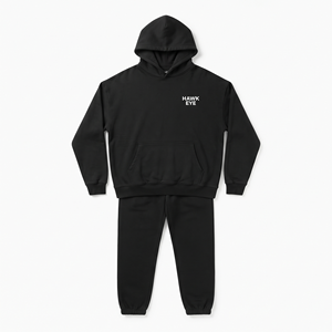 Ensemble de survêtement pour homme de qualité supérieure, sweat à capuche et pantalon de jogging, logo personnalisé, 2 pièces, vêtements de sport décontractés - Product Image 4