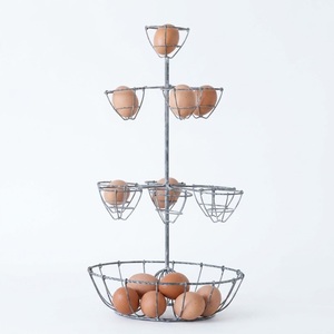 Modern Style Double Wire <b>Egg</b> Holder Rustic Metal Spiral <b>Egg</b> Stand For Farmhouse Kitchen Storage And Breakfast Table Display - Product Image 5