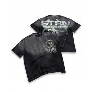 T-shirt graphique personnalisé OEM 100% coton |   T-shirt streetwear vintage surdimensionné délavé à l'acide et au sel - Product Image 1