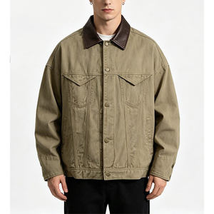 Chaqueta vaquera occidental para hombre OEM, mezclilla rígida, corte regular, para marcas occidentales, producción al por mayor de marca privada - Product Image 3