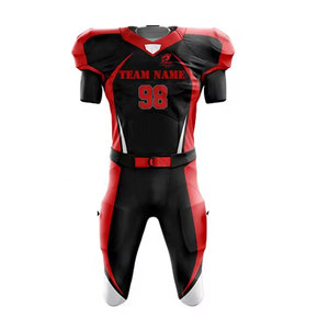 Uniforme de football américain pour hommes de haute qualité à bas prix, 100% polyester, respirant et à séchage rapide, manches courtes, toutes saisons - Product Image 1