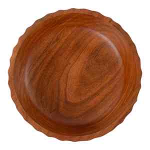 Grand saladier en bois écologique poli avec pied, idéal pour servir des snacks et des fruits lors de vos réceptions - Product Image 6