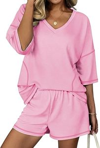 <b>Two</b> <b>Piece</b> <b>Sets</b> for Women Summer <b>Lounge</b> <b>Sets</b> 2026 Striped Shirts and Shorts <b>Set</b> Oversized Matching Outfit - Product Image 3