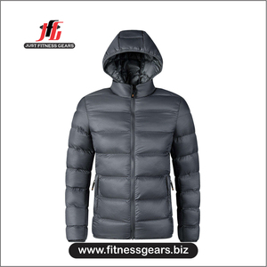 Vestes d'hiver personnalisées pour hommes, manteau matelassé rembourré à capuche, coupe-vent, respirant, fermeture éclair, chaud, en toile matelassée pour garçons - Product Image 1