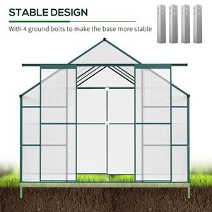 Kit Serra in Alluminio 16FT X 8FT con Tetto Regolabile, Grondaia e Porta Scorrevole per Uso Invernale Interno - Product Image 6