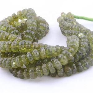 Perles de péridot lisses sculptées en forme de melon, 7-13 mm, brins de 17 pouces, pierres précieuses en vrac pour la fabrication de bijoux à prix de gros - Product Image 6