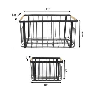 Panier de rangement rectangulaire en métal robuste pour buanderie - Product Image 3