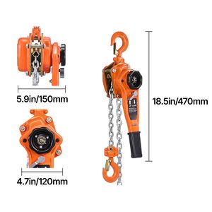 Heavy Duty Manual Lever Chain <b>Hoist</b> 1T 2200LBS Capacity 10FT Lift G80 Alloy Steel Chain Dual Pawl Mechanical Come Along - Product Image 4