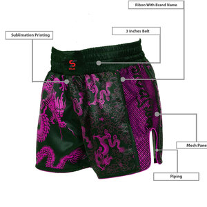 Shorts de boxe nouvelle conception, extensibles, anti-transpiration, matière durable, adaptés à l'entraînement et aux compétitions. - Product Image 2
