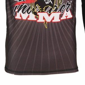 เสื้อรัดกล้ามเนื้อ MMA คุณภาพดี ผลิตจากโพลีเอสเตอร์ผสมสแปนเด็กซ์ แขนยาว พิมพ์ลายแบบ Sublimation ระบายอากาศได้ดี แห้งเร็ว รับผลิตตามแบบที่ต้องการ - Product Image 6