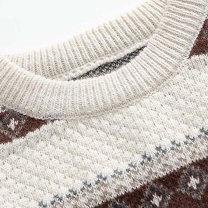 Men's Knitted Winter <b>Sweater</b> <b>Argyle</b> Pattern Breathable Anti-Pilling Pullover Thick Acrylic Full Sleeve Regular Fit - Product Image 3