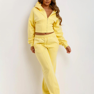 New <b>Top</b> Trending Oversized Sweatsuits For Women Breathable Winter Eco-Friendly Casual Cotton Made Cropped Oversized <b>Sweat</b> Suit - Product Image 5