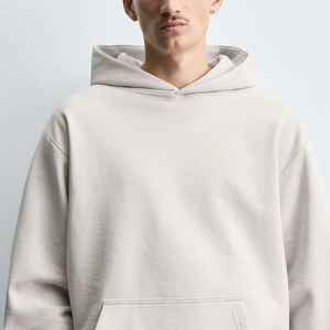 Sweat-shirt à capuche blanc de luxe surdimensionné pour homme, en mélange de coton épais de qualité supérieure, style streetwear décontracté, doux et chaud pour l'hiver - Product Image 4