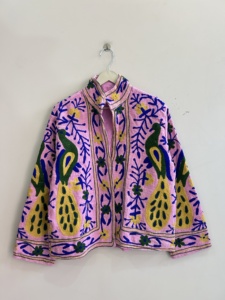 Chaqueta Formal de Mujer con Cuello Alto, Chaqueta Bordada Transpirable de Algodón TNT - Product Image 2