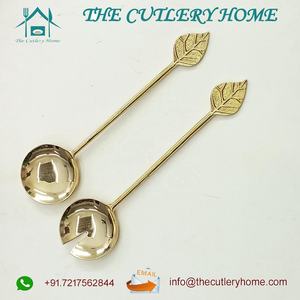 Juego de servir de ensalada dorada con mango de una sola hoja de latón de alta calidad Cubiertos de metal Premium para compradores a granel - Product Image 2