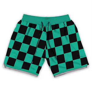 Shorts de basketball pour hommes en toile vert lime, de haute qualité, respirants, anti-plis, à taille élastique, imprimé floral décontracté pour l'été - Product Image 1