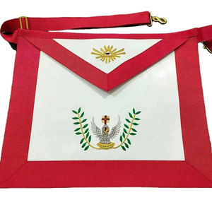 Tabliers maçonniques en cuir brodés faits main, ajustables, avec épingle de sûreté, de qualité supérieure, lavables, personnalisables, style classique - Product Image 1