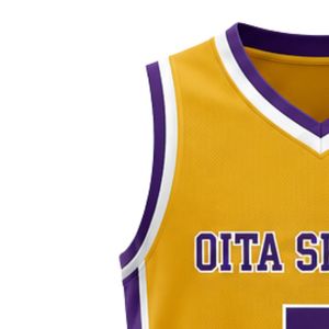 Maillot de basket-ball jaune et violet pour hommes et femmes, uniforme d'équipe sportive, logo personnalisé imprimé, haut sans manches, vêtements de sport pour les entraînements et les matchs - Product Image 5