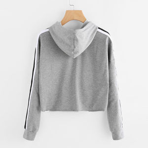 Hoodie court surdimensionné en molleton 100 % coton personnalisé pour femme, manches longues, respirant, idéal pour l'hiver - Product Image 6