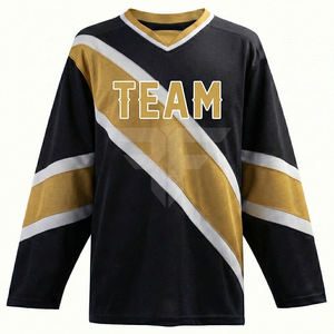Maillot de hockey sur glace en maille, tissu polyester à séchage rapide, coupe unisexe adulte, manches courtes, respirant, maillot de hockey sur glace personnalisé pour équipe - Product Image 1