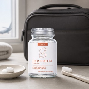 [FROM OREUM] Pasta de Dientes Sólida para Huéspedes, Sabor Mandarina de Jeju, 60 Tabletas para Baño de Hotel - Product Image 4