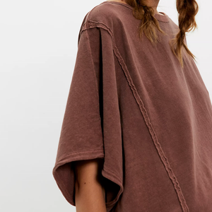 เสื้อยืดแขนทรงปีกค้างคาว พรีเมียม หรูหรา ไซส์ใหญ่ สีพื้น ผ้าฝ้าย 100% คอกลม ไซส์พลัส เสื้อผู้หญิง ความยาวปกติ ผ้าถัก - Product Image 3