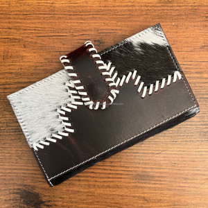 2025 nouvelle mode point à la main en cuir de vachette frange sacs à bandoulière et véritable cuir de vachette portefeuille à deux volets ensemble 2 pièces pour femmes - Product Image 6