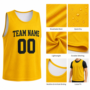 Custom Basketball <b>Training</b> <b>Bib</b> Scrimmage Vest OEM ODM Lightweight Mesh Practice Pinnie Teamwear Low MOQ - Product Image 5