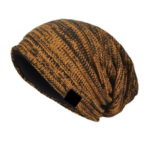 Unisex Striped Beanie Hat 56-58CM Casual <b>Winter</b> <b>Cap</b> 100% Acrylic Knitted Cuffed Design - Product Image 3