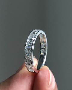 Anillo de Compromiso y Matrimonio de Lujo, Chapado en Oro de 18k, Unisex, Corte Esmeralda, Diamante Cultivado en Laboratorio, Certificado IGI, VVS - Product Image 3