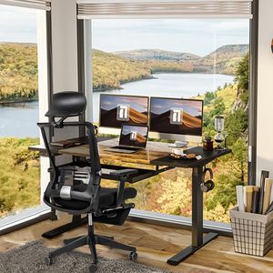 Ergonomic Home Office <b>Desk</b> Chair with Lumbar Support Headrest Flip-Up Arms Height Adjustable Rocking High Swivel - Product Image 3