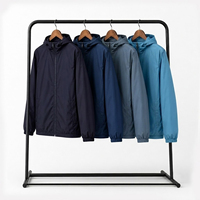 Veste d'hiver formelle à capuche de haute qualité pour hommes, coupe-vent imperméable personnalisé avec fermeture éclair et logo frontal