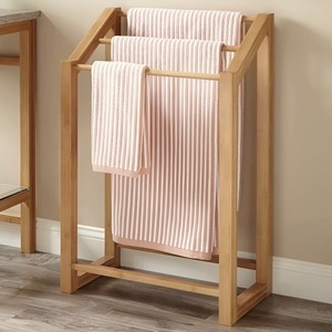 Toallero de Madera Personalizado, Soporte para Toallas de Piscina y Baño, Estante Organizador de Baño, Tendedero de Ropa - Product Image 1
