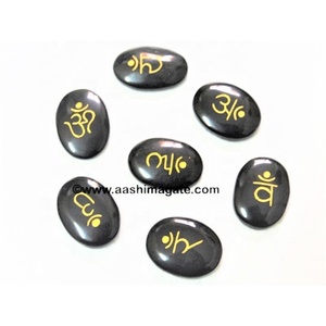 Genuine Black Tourmaline <b>Set</b> Carved Sanskrit Feng Shui Healing <b>Crystals</b> Natural Minerals Gemstones Amethyst Mascot for Souvenir - Product Image 1