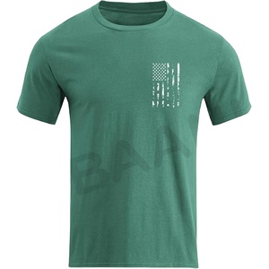 T-shirts graphiques pour hommes Drapeau américain 100% coton Manches courtes Col rond patriotique américain T-shirts décontractés réguliers - Product Image 1