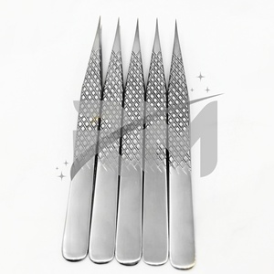 Pinzas Profesionales de Acero Inoxidable para Extensión de Pestañas RMI, Agarre de Diamante, Puntas Puntiagudas de Precisión, Logotipo Personalizado, Modelo Plateado - Product Image 2