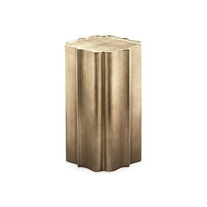 Mesas de centro y auxiliares de metal de primera calidad, chapadas en oro, de diseño rústico vintage inspirado en el arte, con textura martillada única. - Product Image 6
