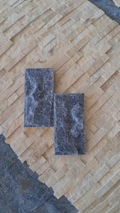 Revêtement mural en marbre naturel bleu foncé gris foncé, façades, pierre Thanh Thanh Tung du Vietnam, modèle YSS, garantie 4 ans - Product Image 3