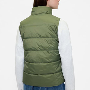 Gilet matelassé léger pour femme, sans manches, veste d'hiver chaude, rembourrage respirant, nylon, col montant, fermeture éclair sur le devant, décontracté - Product Image 6