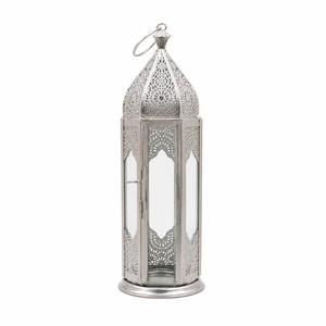 Lanterne porte-bougie décorative en métal et verre, écologique et faite à la main |   Décoration de Noël suspendue de style marocain pour la maison, bougie - Product Image 3