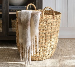 Panier en jonc de mer et jacinthe d'eau, fait main, pour rangement, vente en gros, écologique, fabriqué au Vietnam - Product Image 3