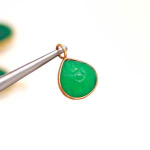 Colgante de flor de ónix verde natural, plata de ley 925, colgante de piedra preciosa tallada a mano, colgante de corazón para la elaboración de joyas - Product Image 5